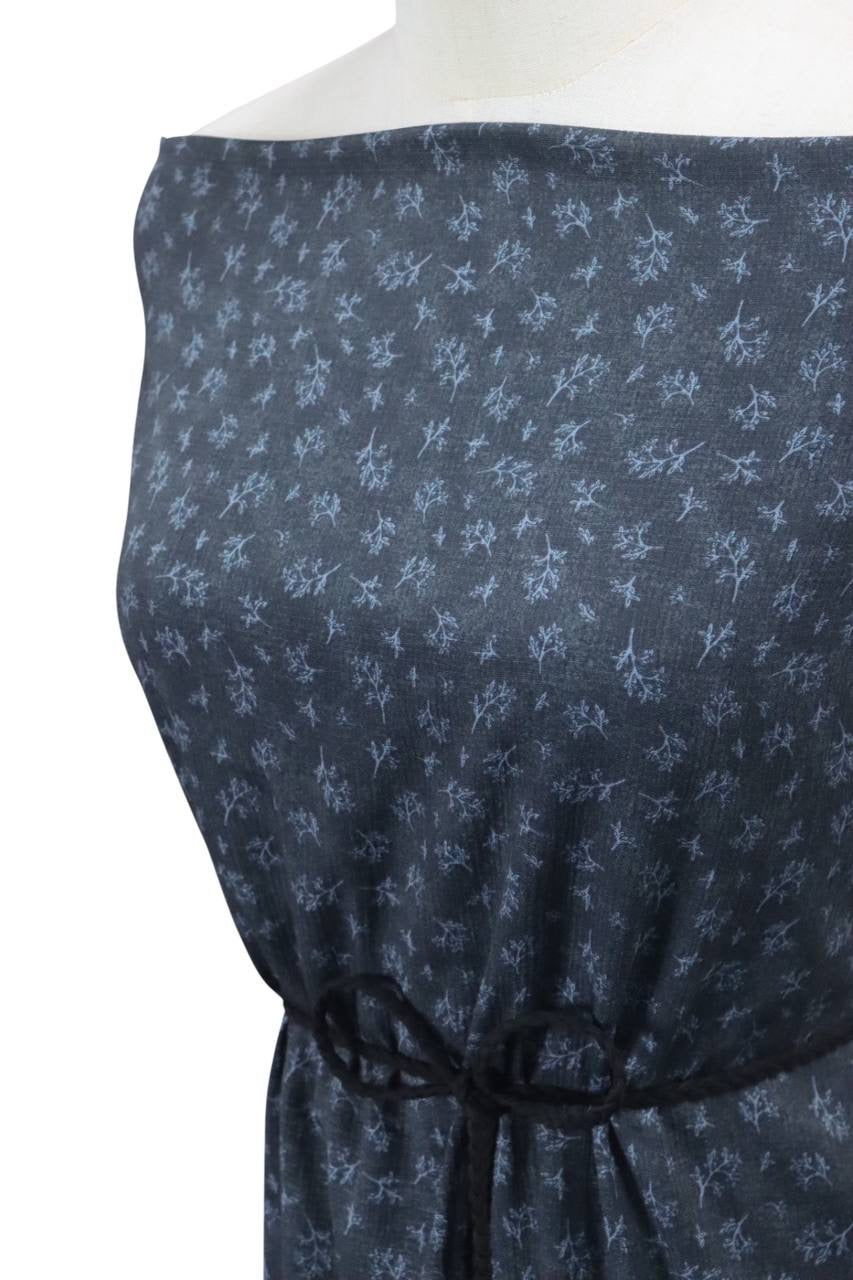 Poly Linen Crêpe “Dark blue” by the half yard