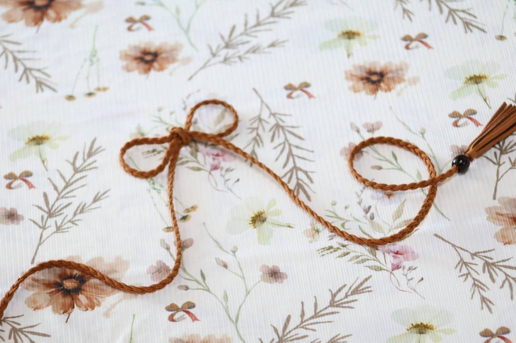 Exclusive  Narrow rib Mauve blooming bows by the Half Yard