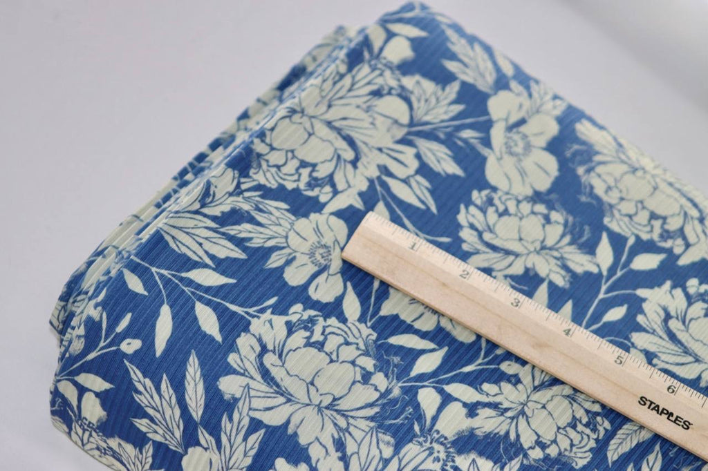 Narrow Rib Royal Blue Timeless Peony by the Half Yard