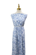 EXCLUSIVE Butter knit Cobolt dainty floral sketch by the half yard