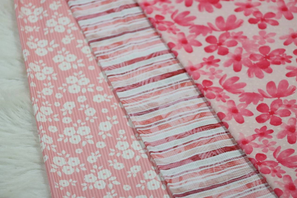 Narrow Rib Pretty Pink Petals by the Half Yard