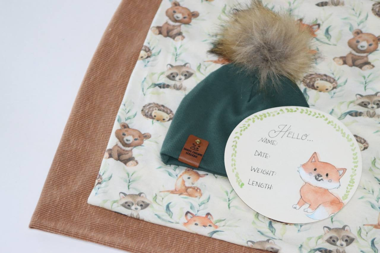 Cotton Spandex Woodland Animal by the half yard