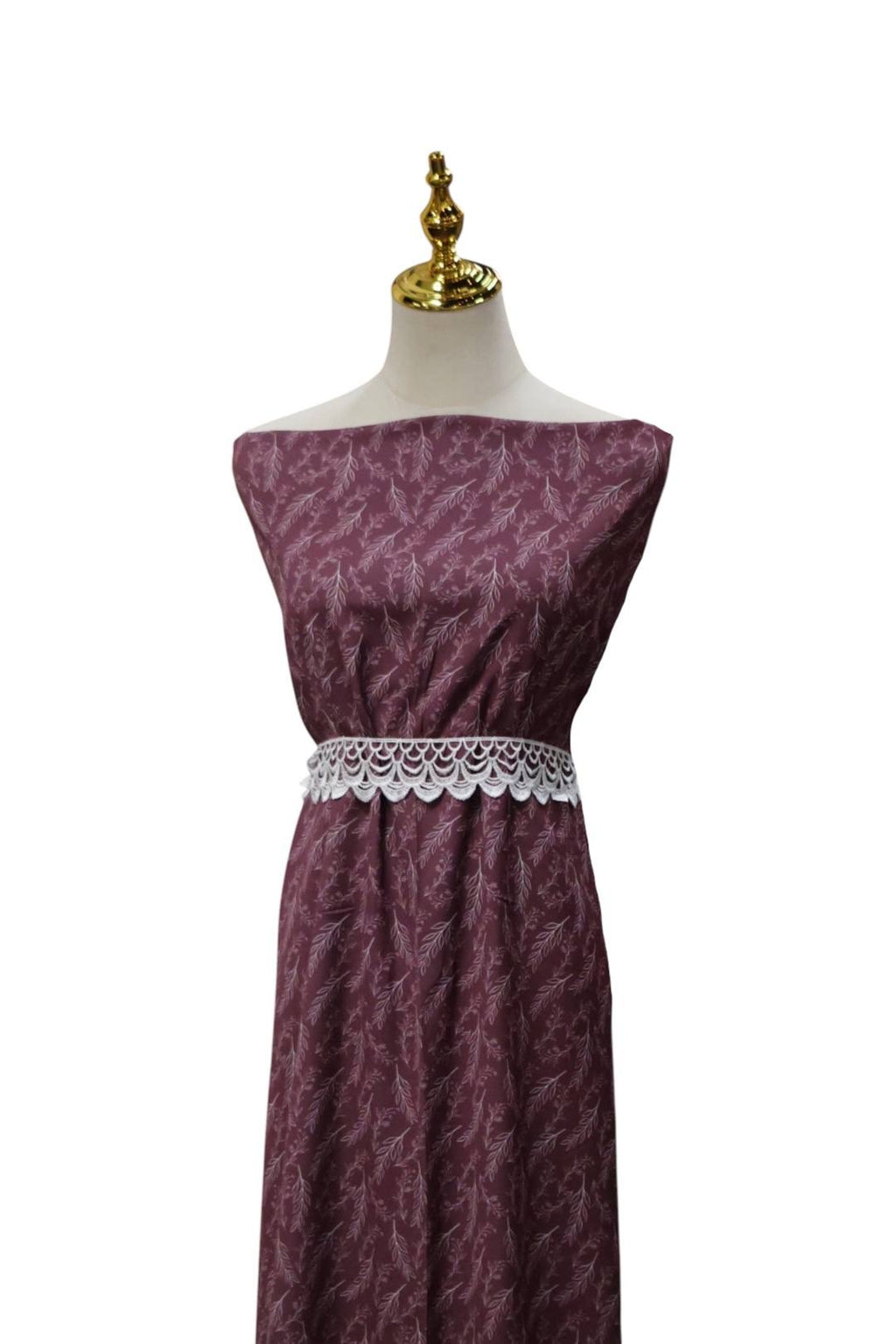 EXCLUSIVE Plum Poly Pinstripe Whispering Leaf by the Half Yard