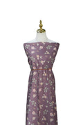 Exclusive Raised Poly Pinestripe Muted Plum Subtle Blooms by the Half Yard