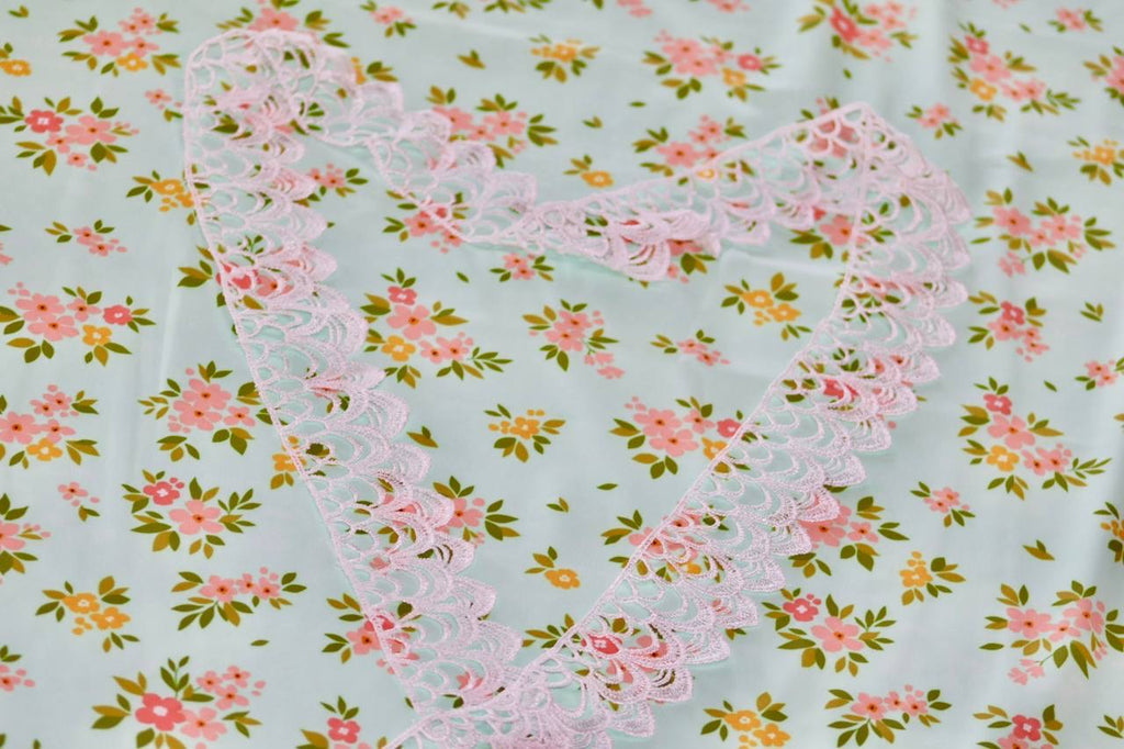 Exclusive Butter Knit Seafoam Blossoms by the Half Yard