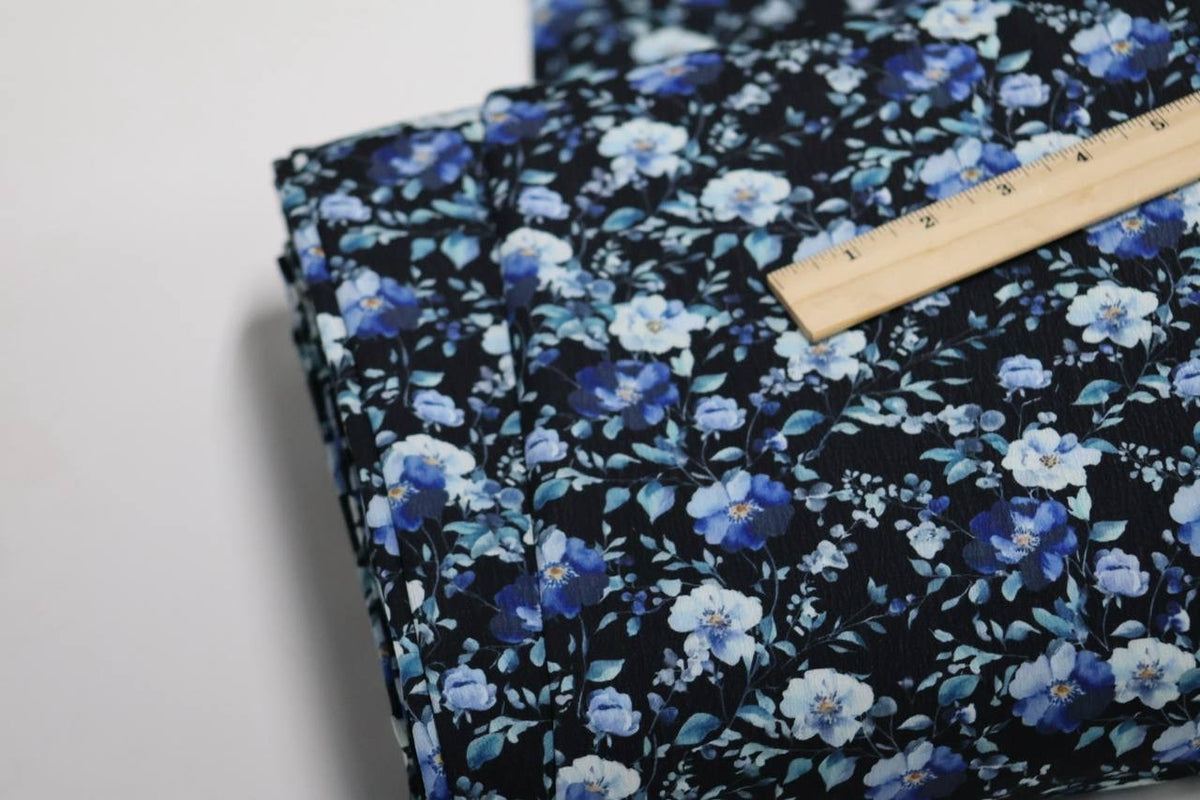 EXCLUSIVE Pineskin Azure Garden Posies by the half yard