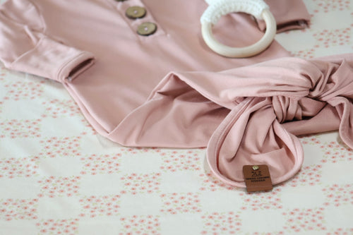 Apricot Blush Single brushed Handmade Knotted Gown