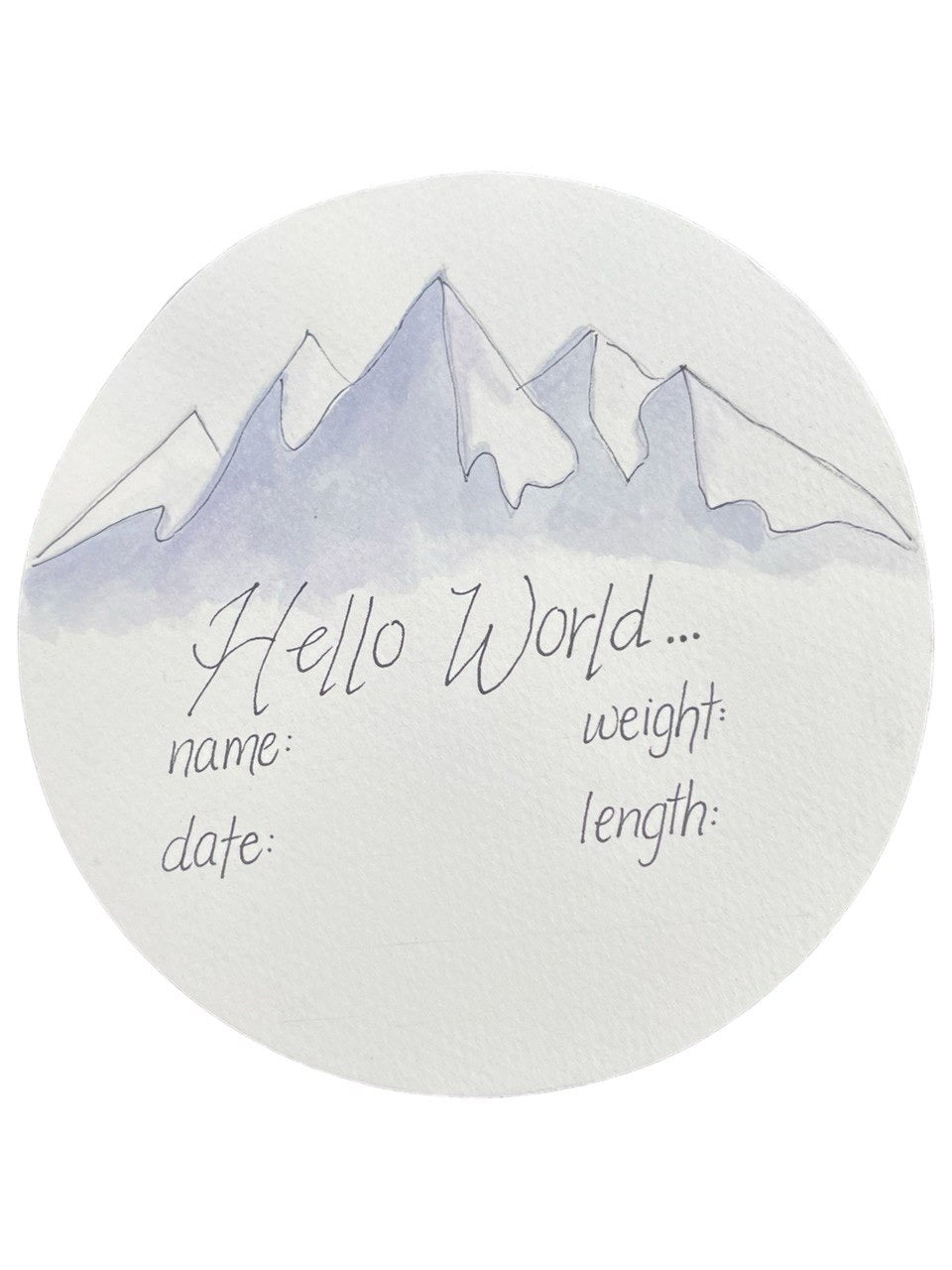 Hand Drawn Birth Stat “Mountains”