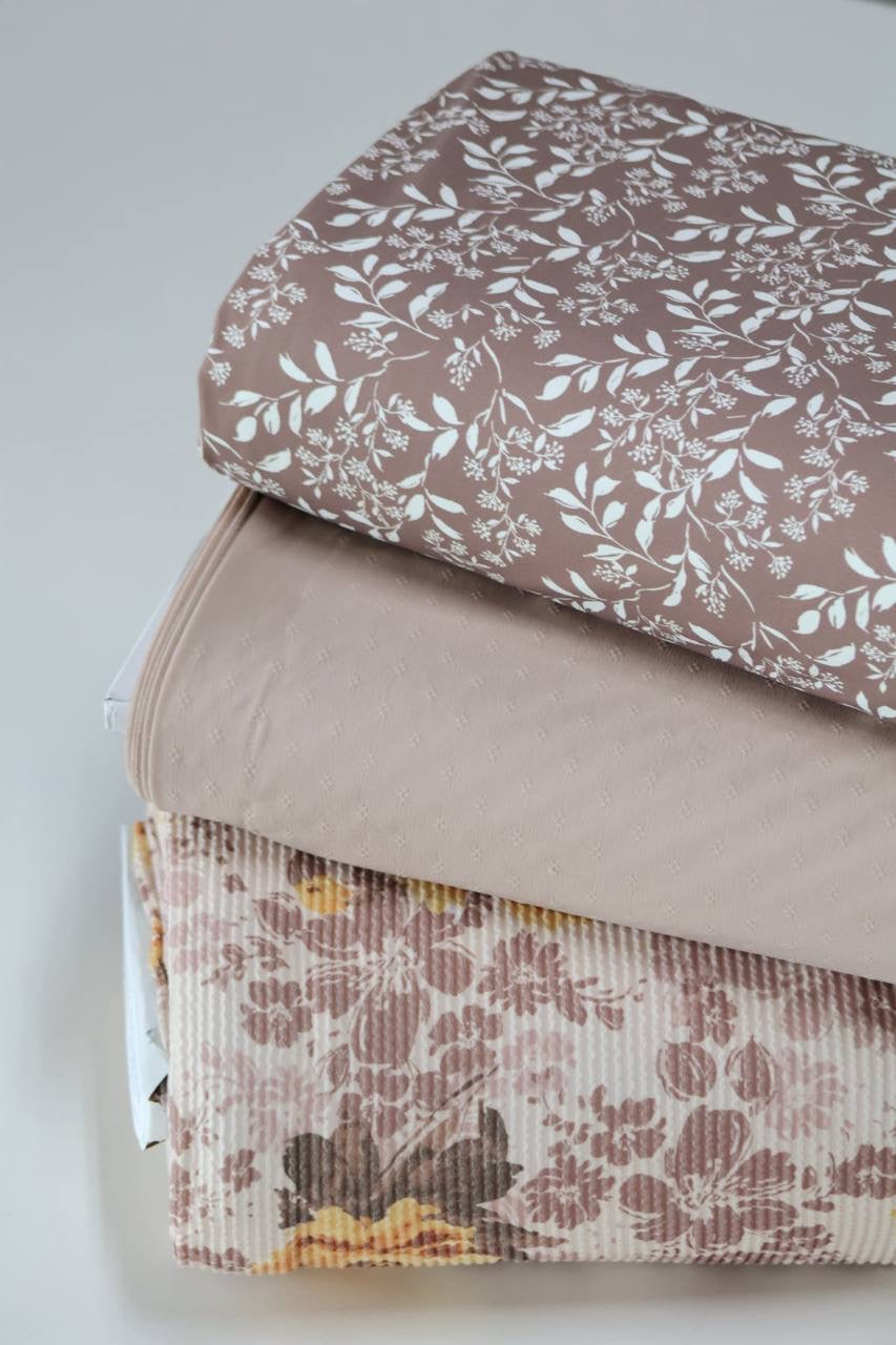 Exclusive Loulou Dusty Taupe Elegant Leaf by the Half Yard