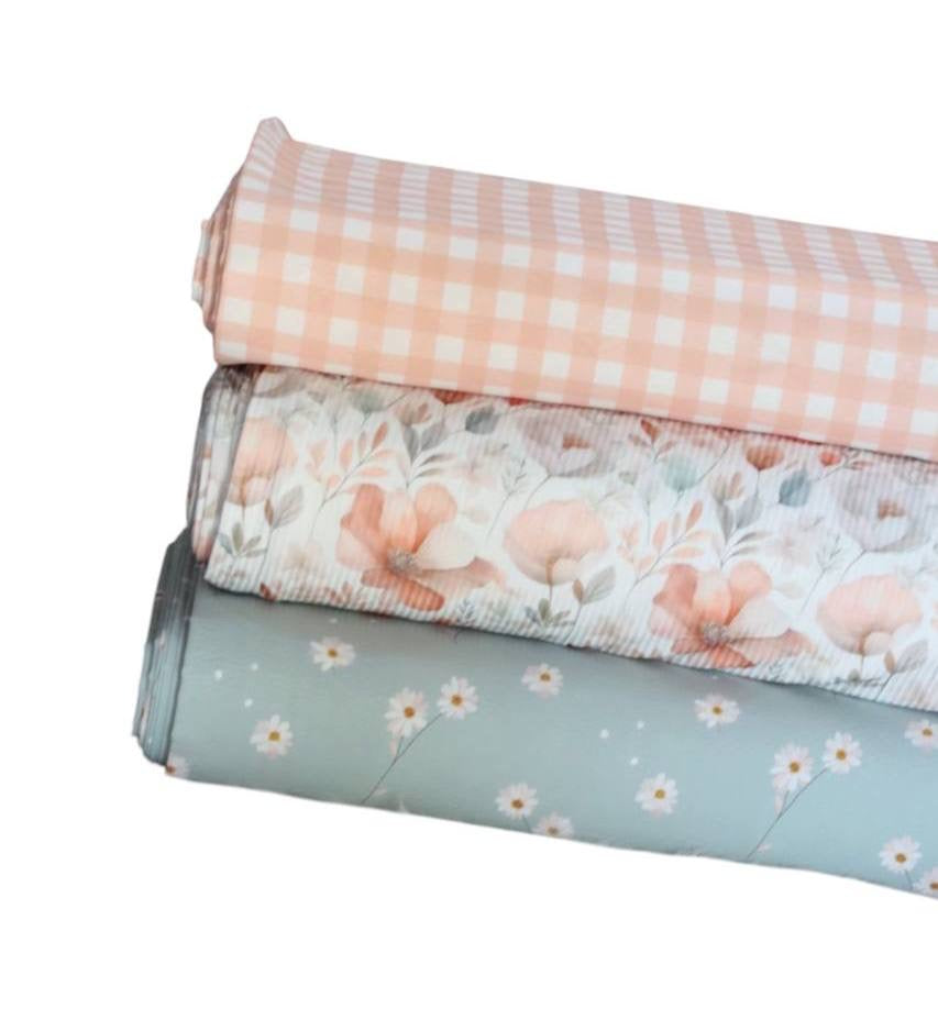 Diamond Swiss Dot Pretty Peach Gingham by the Half Yard