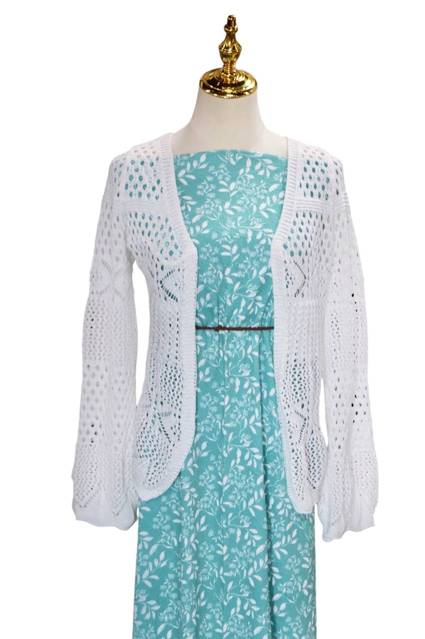 Exclusive Jaquard Poly Aqua Elegant Leaf by the Half Yard