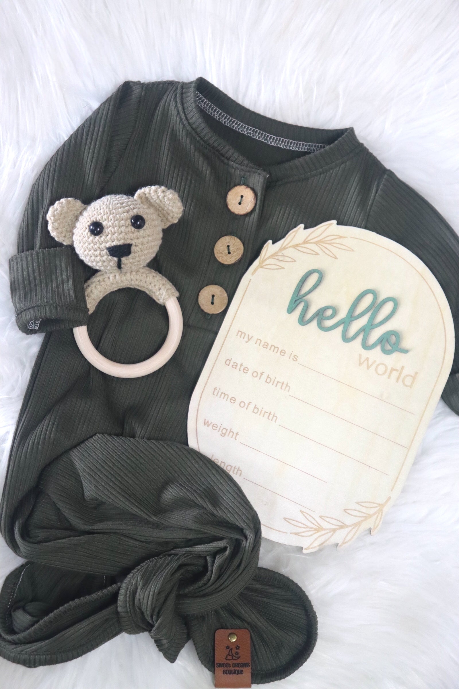 Wooden Hello World Birth Stat