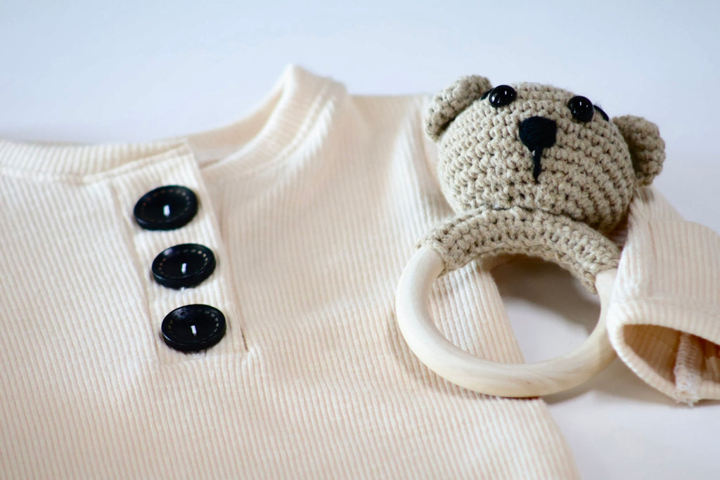 Oatmeal Heathered Reign rib Handmade Knotted Gown