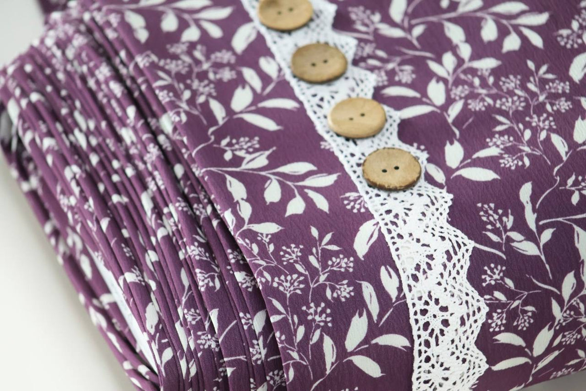 Exclusive Pineskin Velvet Plum Elegant Leaf by the Half Yard