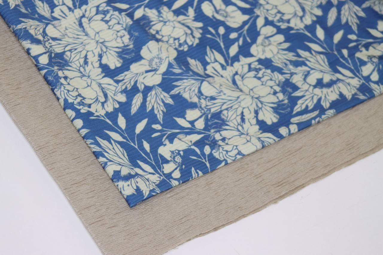 Narrow Rib Royal Blue Timeless Peony by the Half Yard