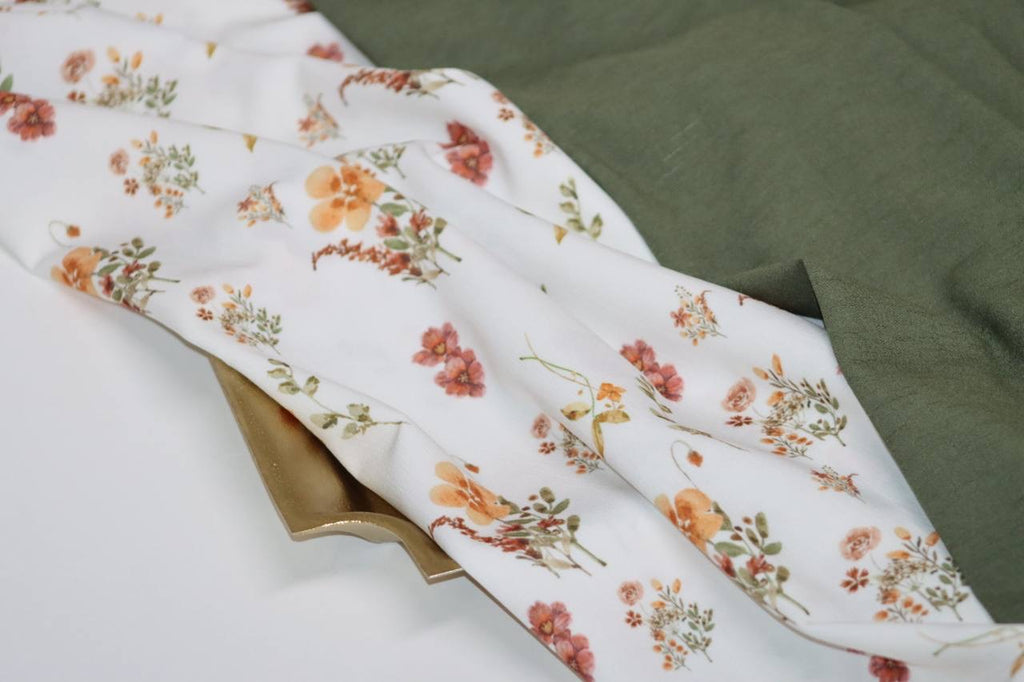 Cloud Poly White Fall Sprigs by the Half Yard