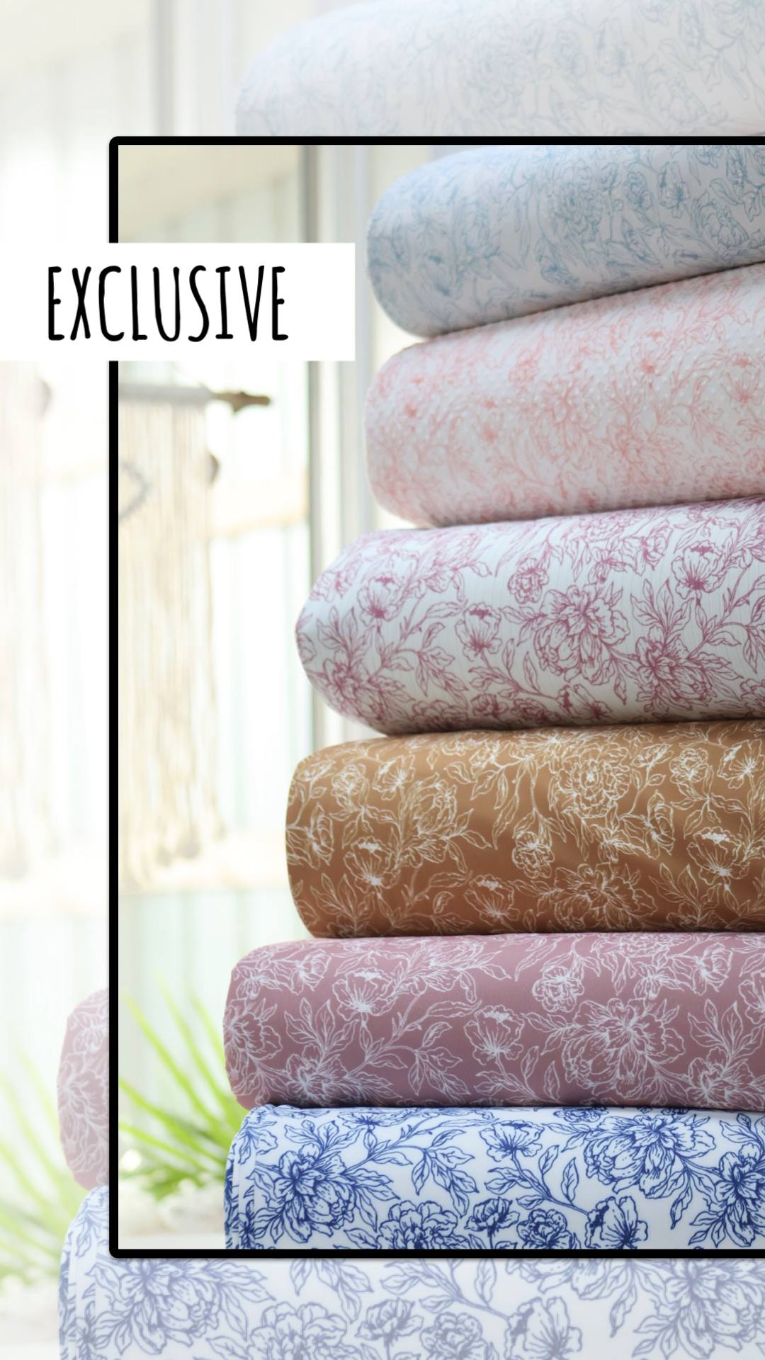EXCLUSIVE Wide Rib pomegranate dainty floral sketch  by the half yard