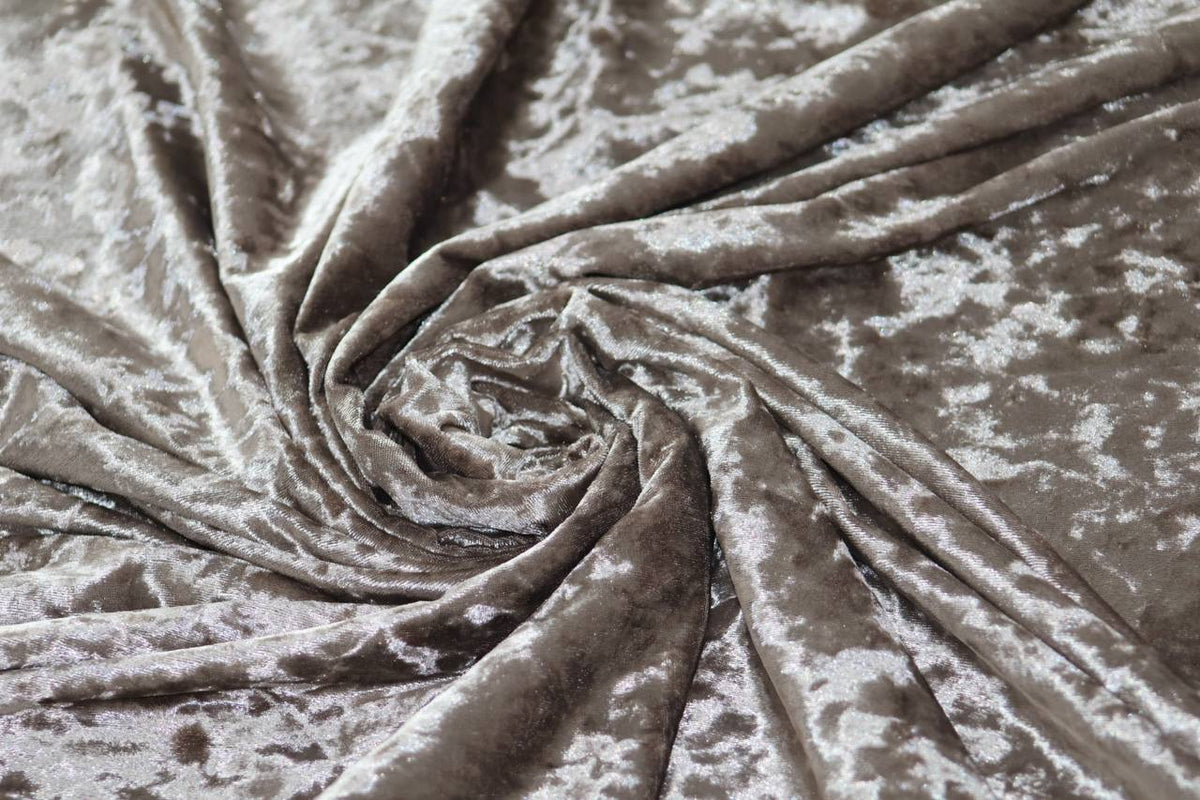 Taupe Crushed Velvet by the Half Yard