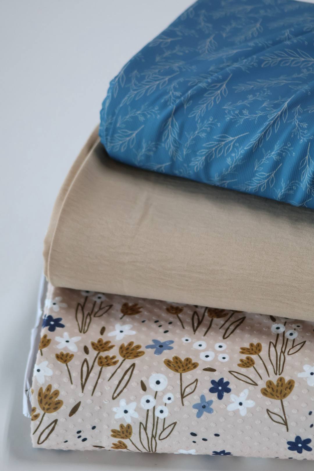 EXCLUSIVE  French blue Pineskin whispering leaf by the half yard