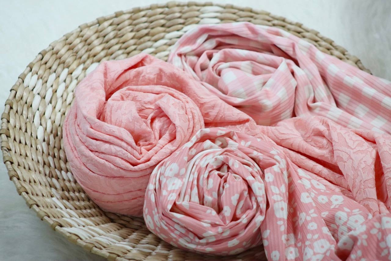 Narrow Rib Pretty Pink Gingham by the Half Yard