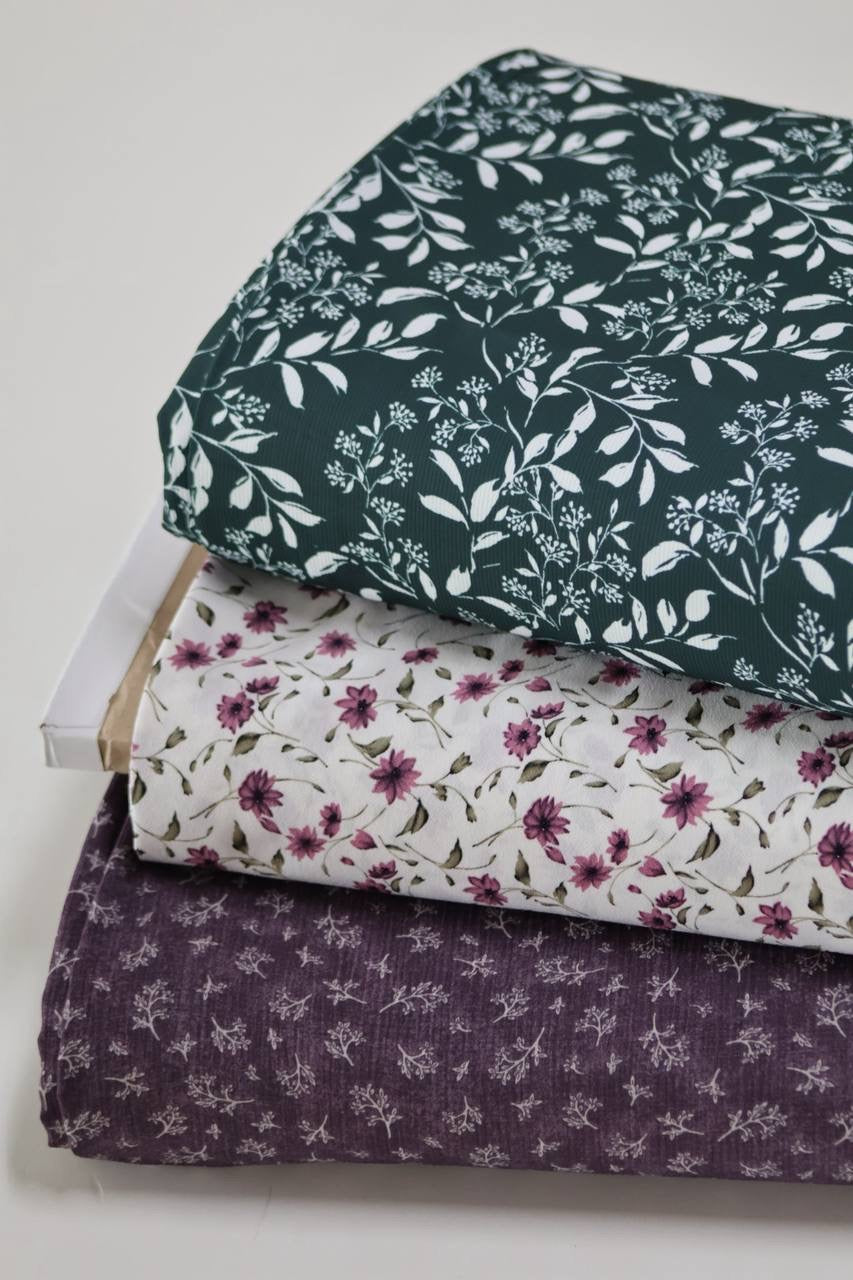 Exclusive Poly Pinstripe Juniper Elegant Leaf by the Half Yard