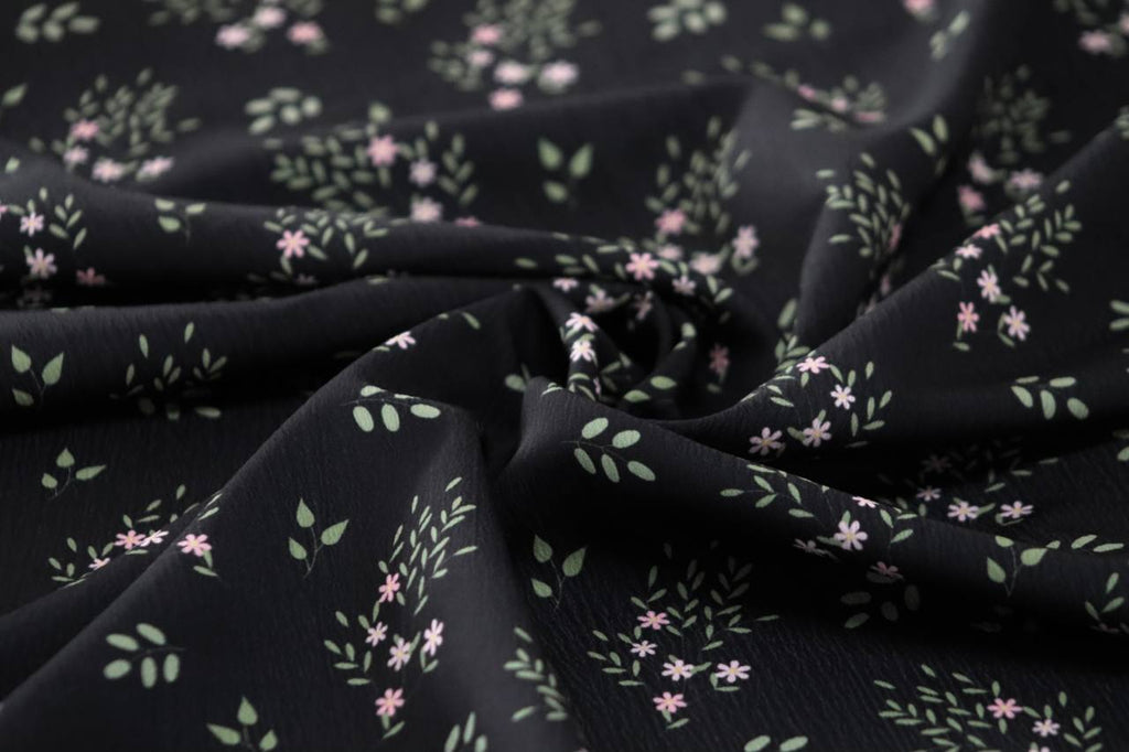 Pineskin Black Ditsy Sprigs by the half yard