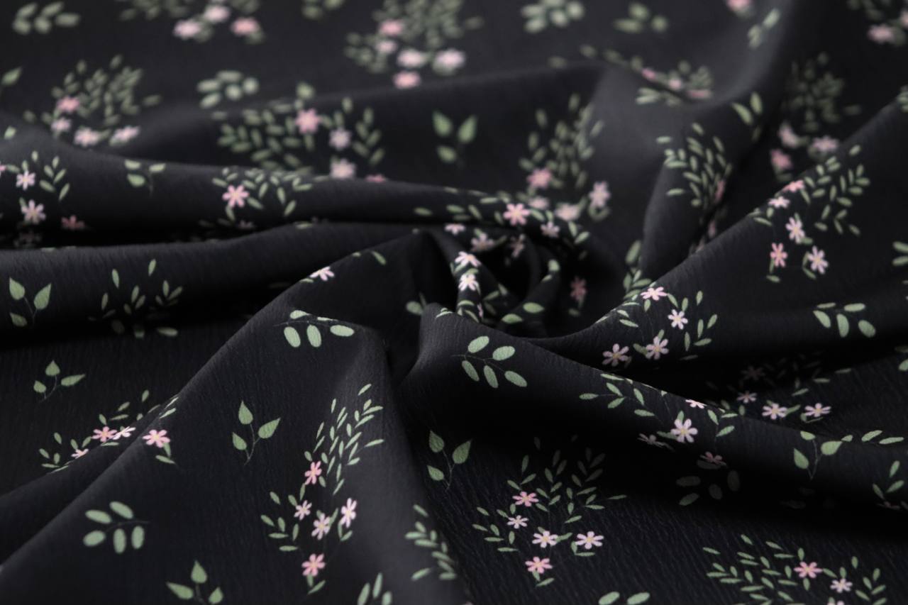 Pineskin Black Ditsy Sprigs by the half yard