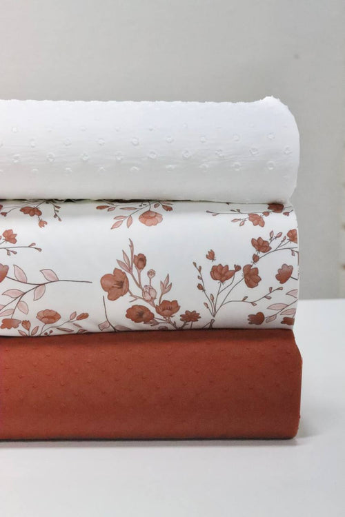 Butter knit Vintage Rosewood Floral by the half yard