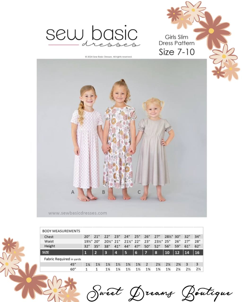 Sew Basic slim girls pattern