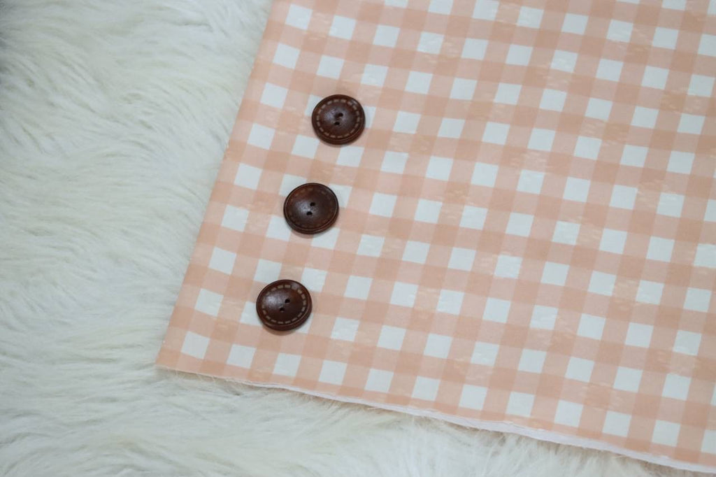 Diamond Swiss Dot Pretty Peach Gingham by the Half Yard