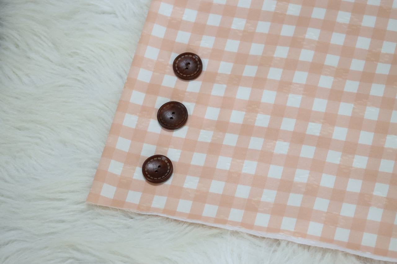 Diamond Swiss Dot Pretty Peach Gingham by the Half Yard