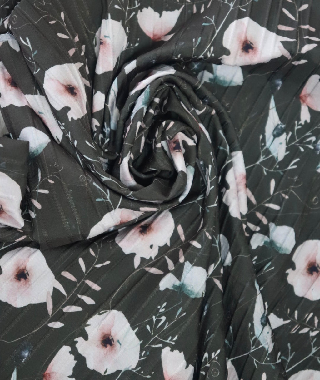 Blush Poppy Sprigs on Charcoal
By the half yard Raised Poly Pinstripe