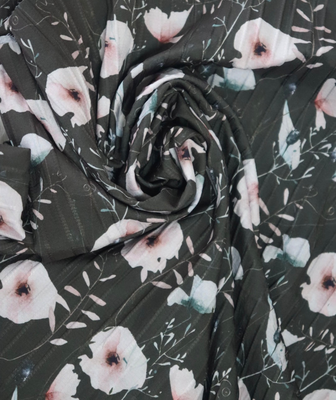 Blush Poppy Sprigs on Charcoal
By the half yard Raised Poly Pinstripe