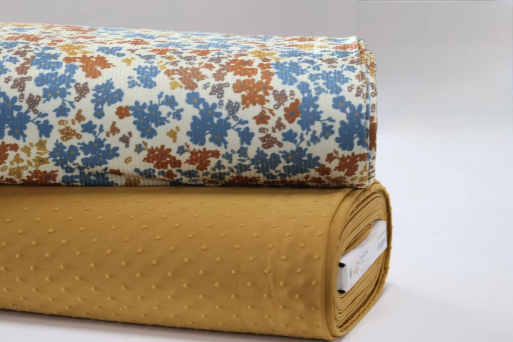 Exclusive Narrow Rib Autumn Harvest Floral by the Half Yard