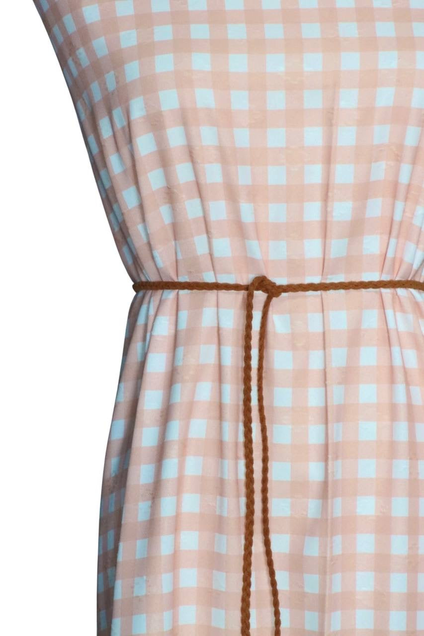 Diamond Swiss Dot Pretty Peach Gingham by the Half Yard