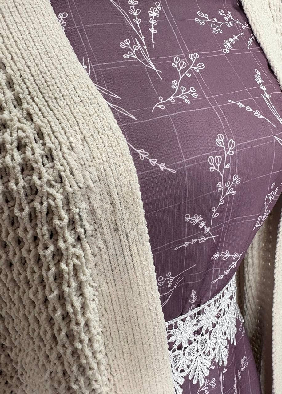 “Grape Mist”Mini Rib Knit by the Half Yard