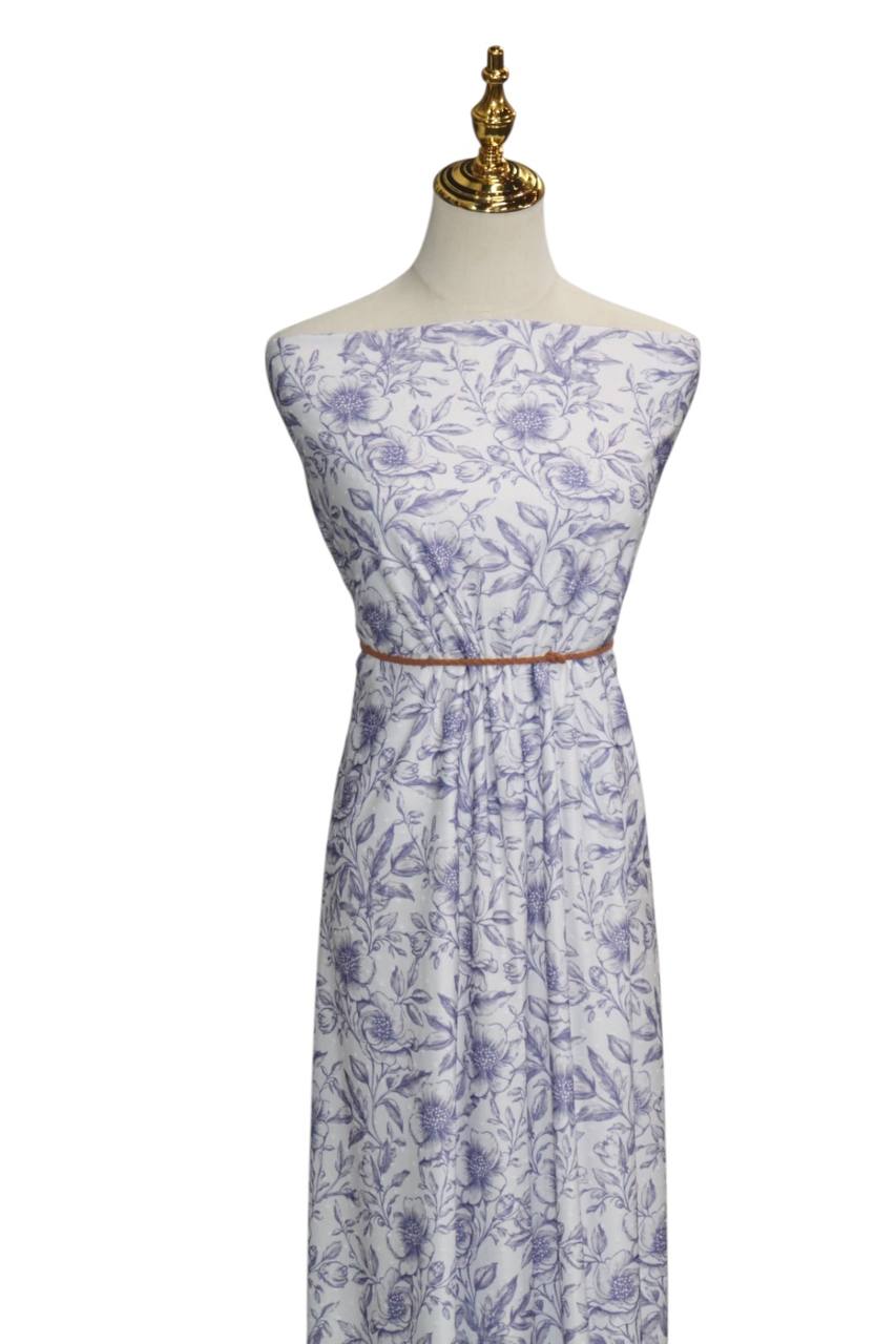 Timeless toile blue Swiss dot by the half yard