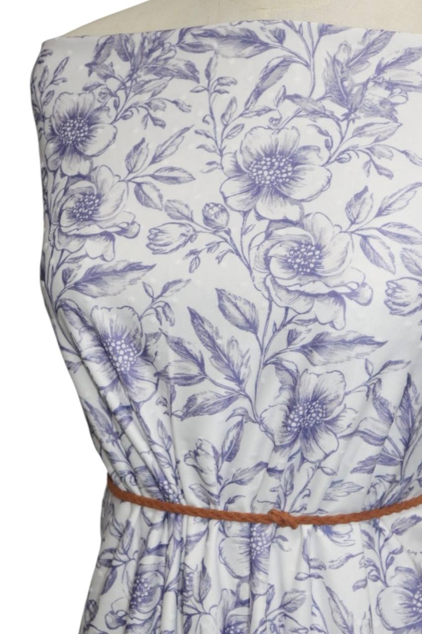 Timeless toile blue Swiss dot by the half yard