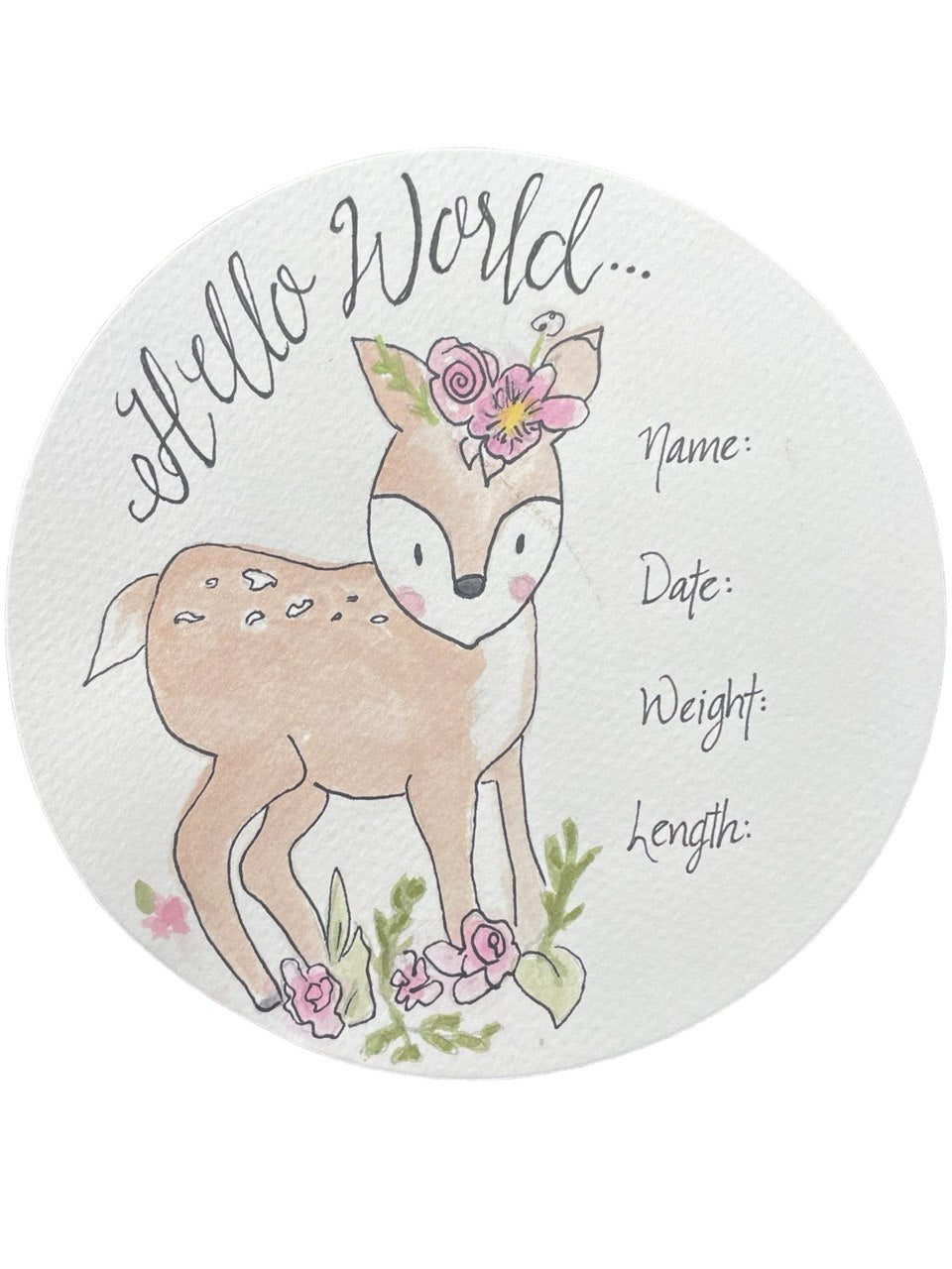 Handdrawn Birth Stat “Fawn”