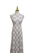 EXCLUSIVE Narrow rib Mauve Watercolor floral Checks by the half yard