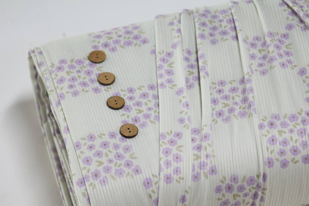 EXCLUSIVE Narrow rib Wisteria Watercolor floral Checks by the half yard