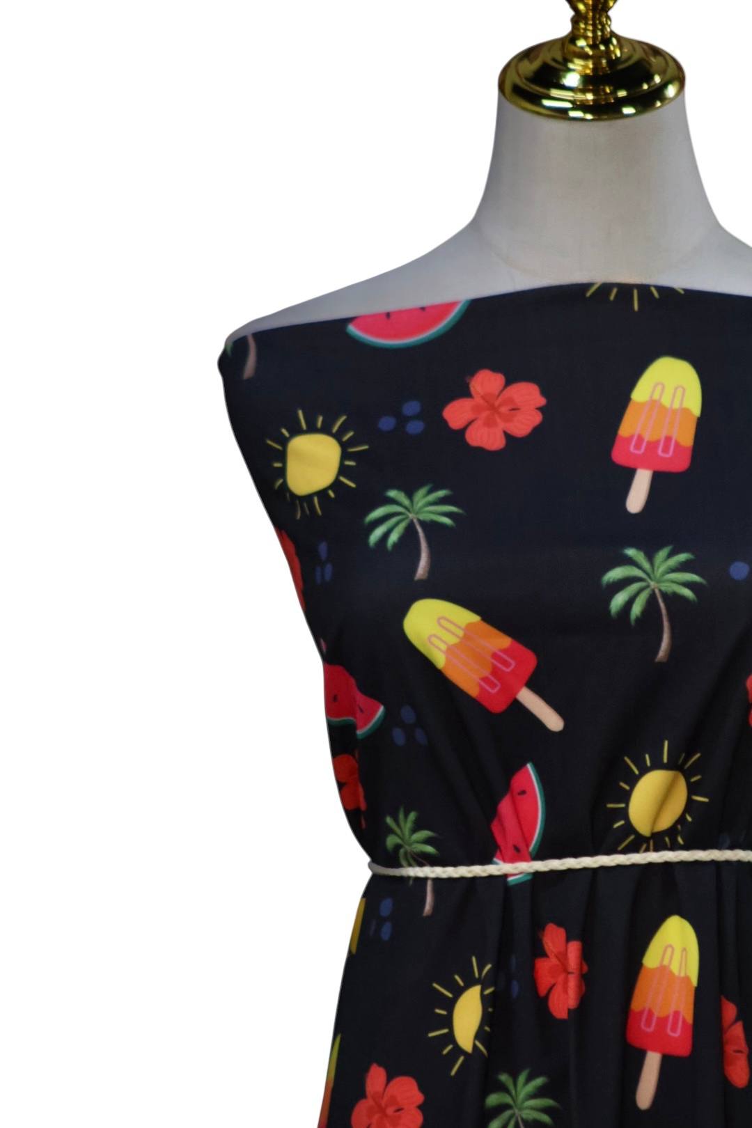 EXCLUSIVE butter knit Black summer days by the half yard