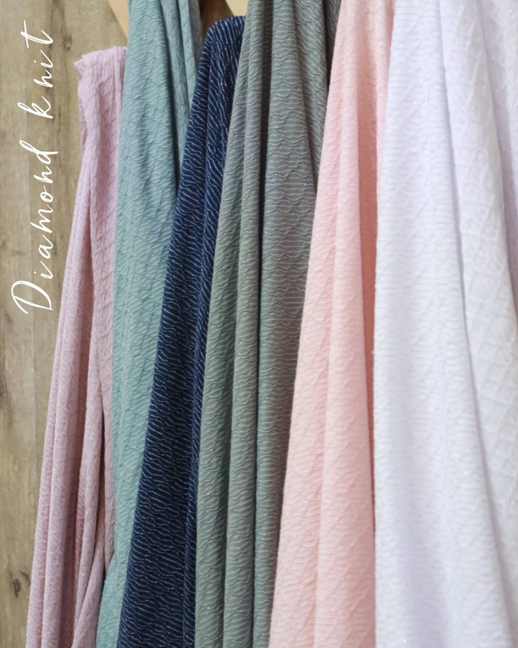 Dainty Glitter Diamond Knit   Solid by the half yard