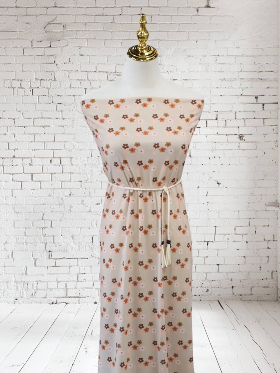 Earthy Variegated floral Petite Rib by the half yard