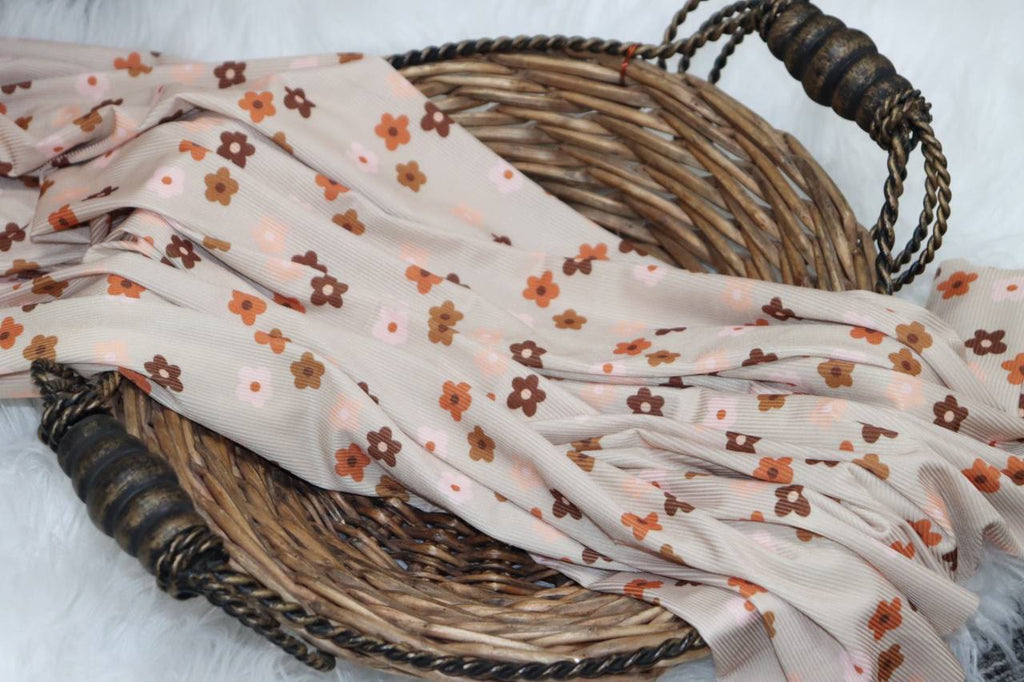 Earthy Variegated floral Petite Rib by the half yard