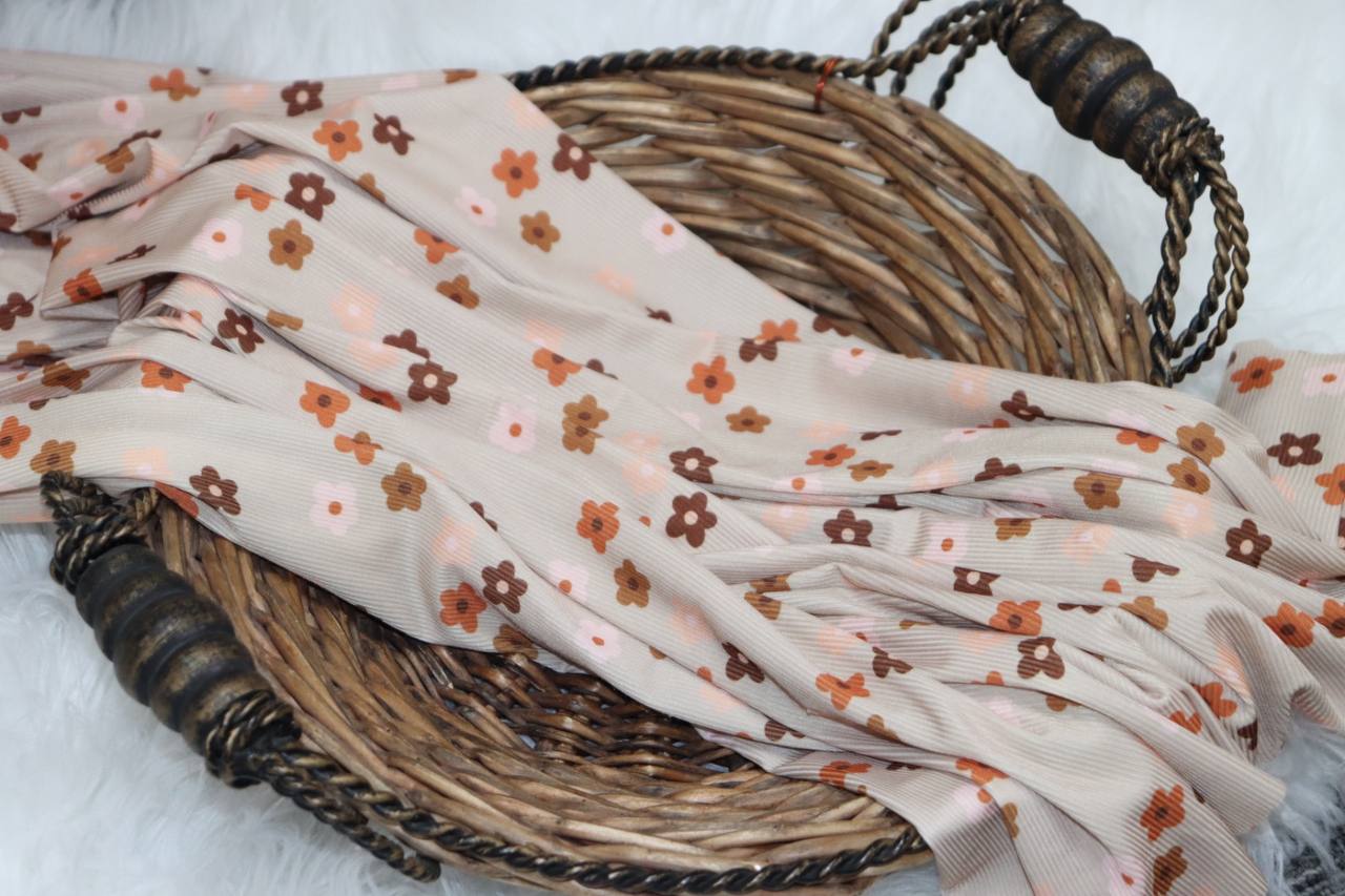 Earthy Variegated floral Petite Rib by the half yard