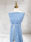 Denim Textured Embroidery design                                                              Linen look 100% polyester by the half yard