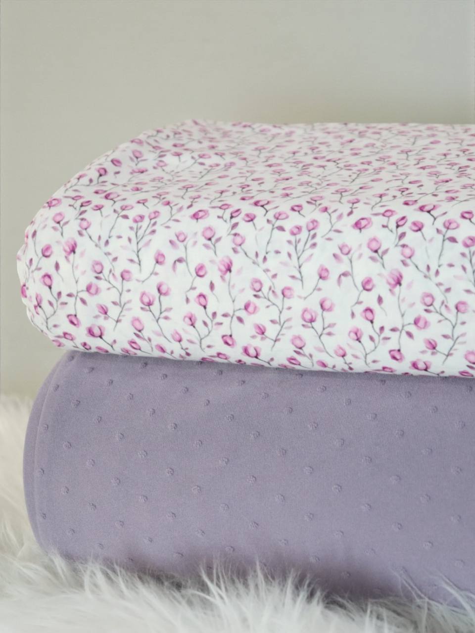 Violet Mini Tulips Feather Poly by the half yard