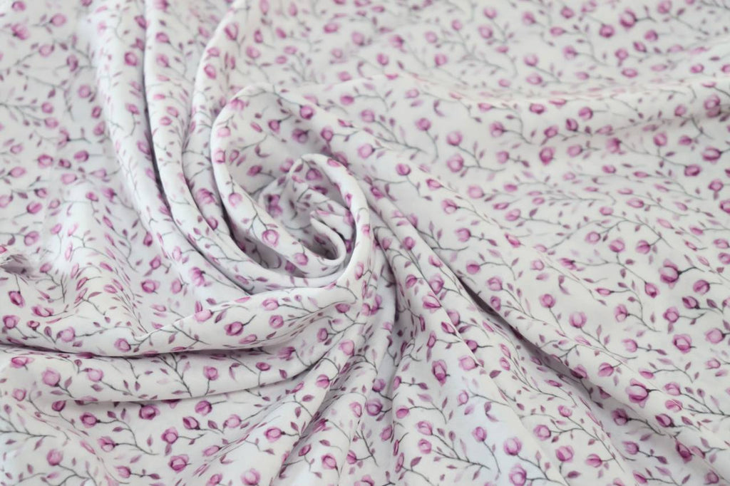 Violet Mini Tulips Feather Poly by the half yard