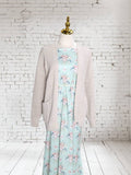 Mint Boho floral Missoni or Rib Knit by the half yard
